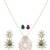 green silver necklace set with gold plated pendant design