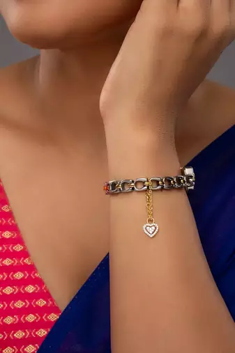 Gold plated watch charm in sterling silver