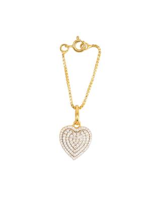 white silver watch charm with gold plated design 2
