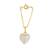 white silver watch charm with gold plated design