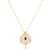 green silver pendant necklace with gold plated finish