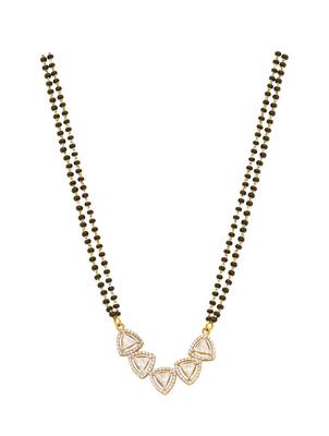 white silver mangalsutra with beaded chain gold pendant 2