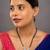 white silver mangalsutra with beaded chain gold pendant