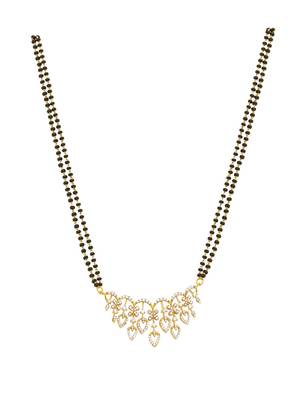 white silver mangalsutra with black bead chain work 2