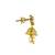 white silver jhumka earrings with gold plated detailing