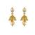 white silver jhumka earrings with gold plated detailing