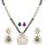 multicolor silver mangalsutra with gold plated pendant design