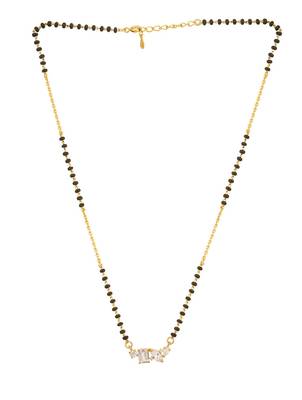 white silver mangalsutra with black beads gold locket 2