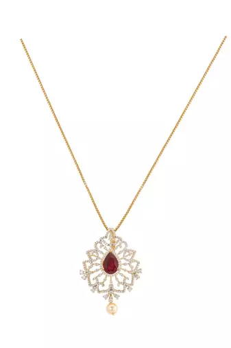 multicolor silver pendant necklace with gold plated design