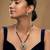 multicolor silver mangalsutra with gold plated pendant design