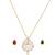 multicolor silver pendant necklace with gold plated design