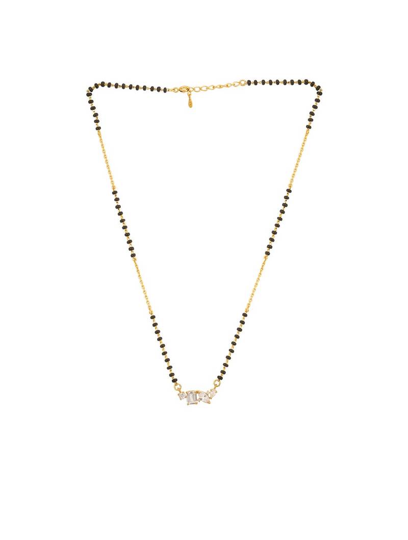 white silver mangalsutra with black beads gold locket