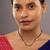 white silver mangalsutra with bead chain gold pendant