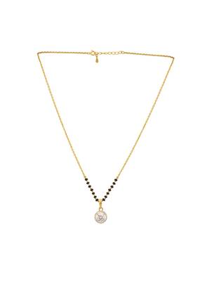 white silver mangalsutra with black bead chain pendant 3