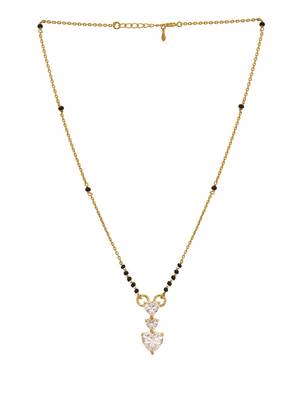 white silver mangalsutra with gold plated bead pendant 2
