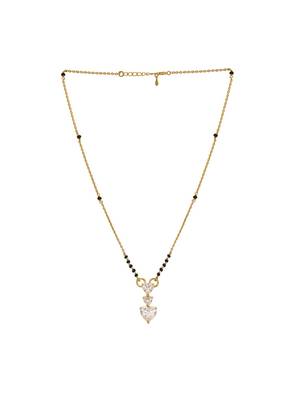 white silver mangalsutra with gold plated bead pendant 3