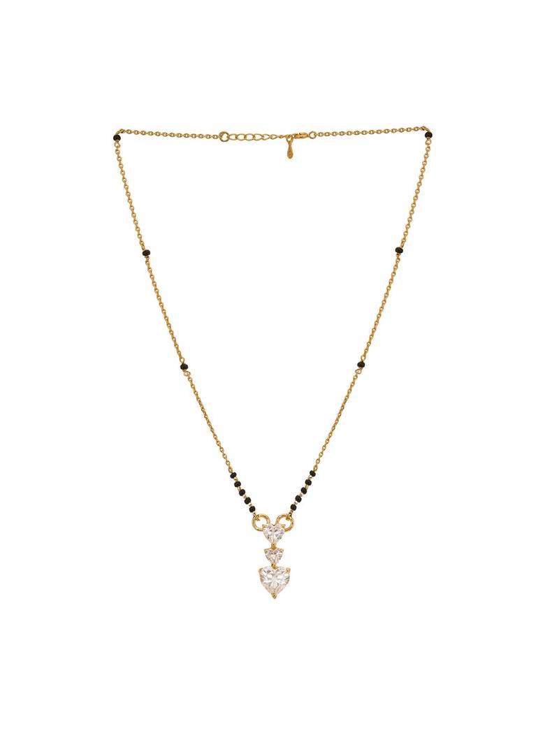 white silver mangalsutra with gold plated bead pendant