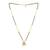 white tone silver mangalsutra with gold pendant and black beads