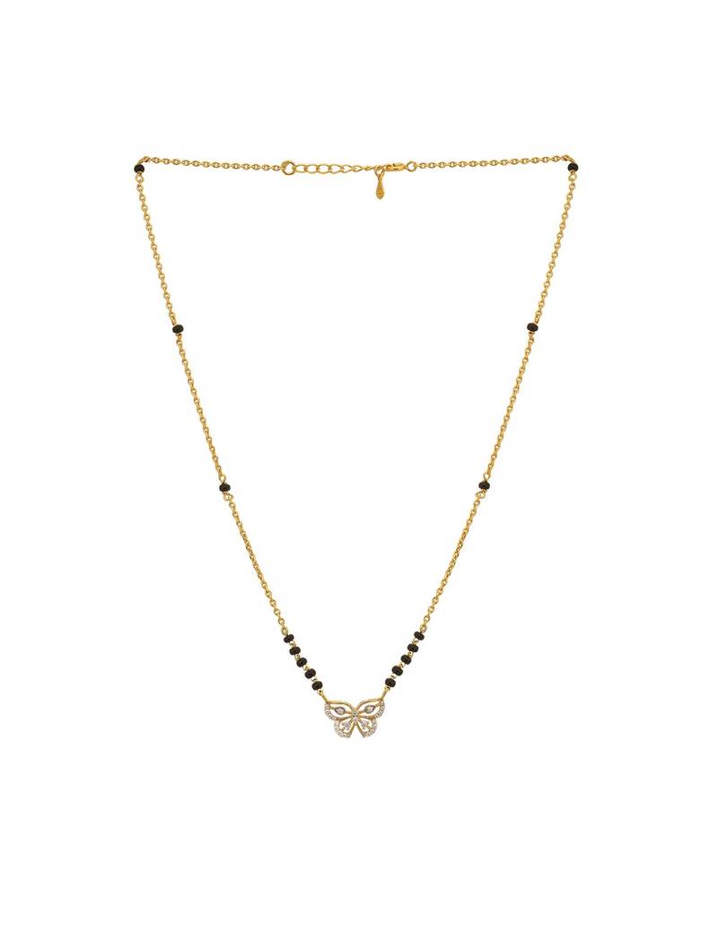 white silver mangalsutra with gold accent black bead pendant
