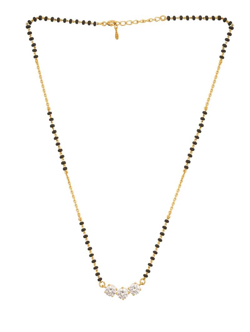 white silver mangalsutra with sleek pendant design