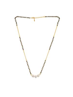 white silver mangalsutra with sleek pendant design 3