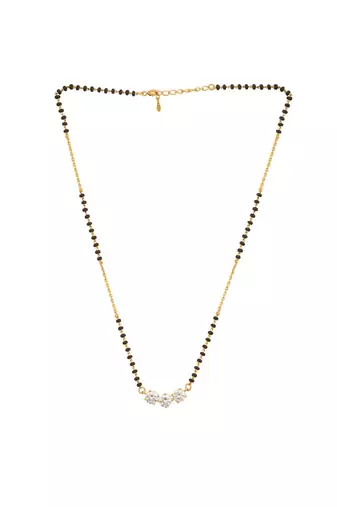 white silver mangalsutra with sleek pendant design