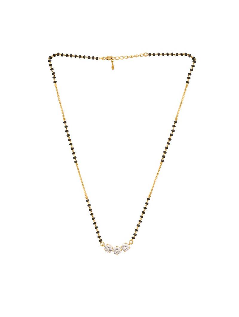 white silver mangalsutra with sleek pendant design