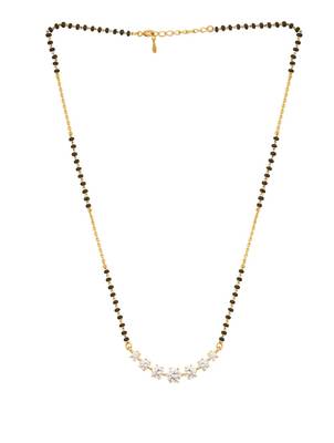 white sterling silver mangalsutra gold bead pendant 2