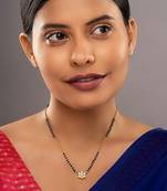 white silver mangalsutra with gold plating beads chain