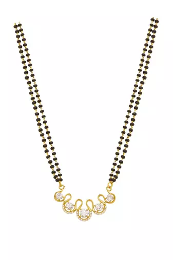 white silver mangalsutra with traditional bead work