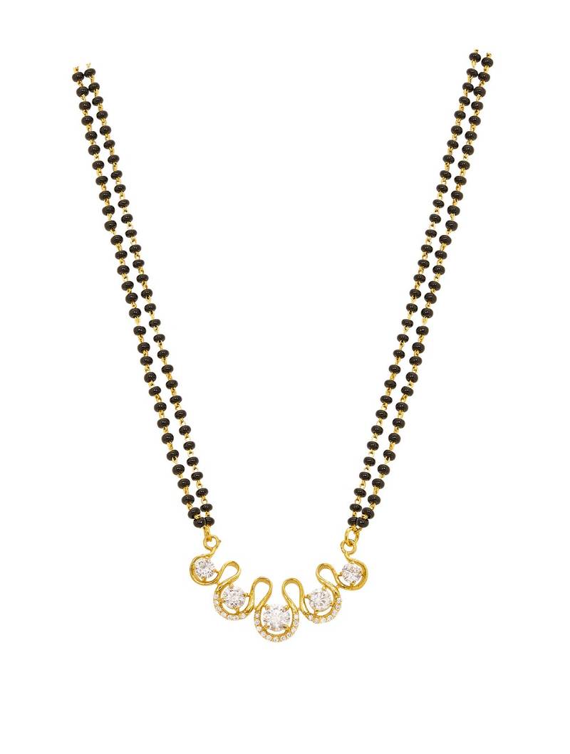 white silver mangalsutra with traditional bead work