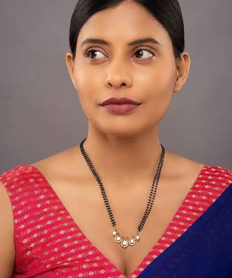 white silver mangalsutra with traditional bead work 1