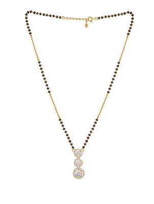 white silver mangalsutra with fine pendant design work 2