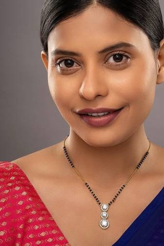 Gold plated mangalsutra in sterling silver