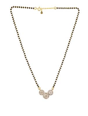 white silver mangalsutra with sleek bead chain work 2