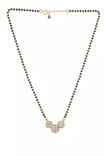 white silver mangalsutra with sleek bead chain work