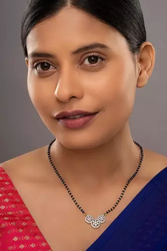 Gold plated mangalsutra in sterling silver