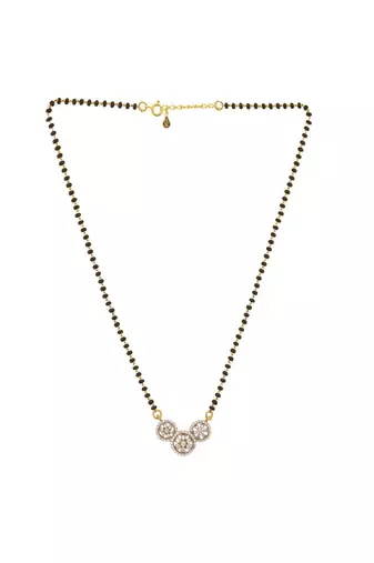 white silver mangalsutra with sleek bead chain work