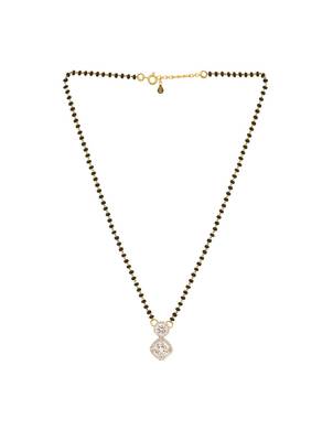 white silver mangalsutra with bead chain design work 3