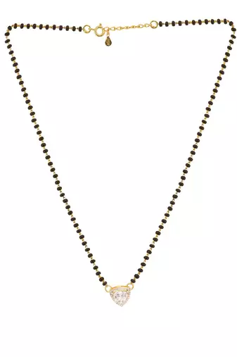 white silver mangalsutra with classic bead pendant work