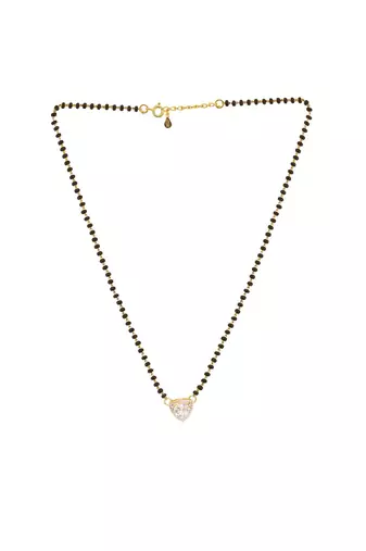 white silver mangalsutra with classic bead pendant work