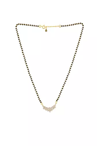 white silver mangalsutra with pendant design work