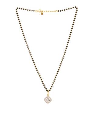 white silver mangalsutra with black bead design work 2