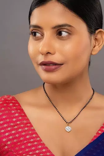 Gold plated mangalsutra in sterling silver