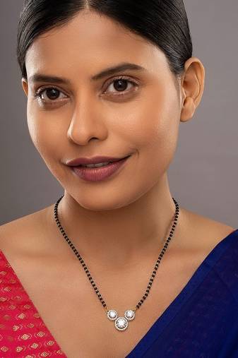 Gold plated mangalsutra in sterling silver