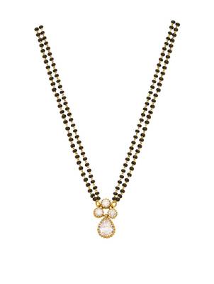 gold-plated minimal double drop mangalsutra necklace 2