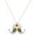 Gold plated green stone pendant necklace in sterling silver