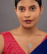 gold-plated sterling silver green stone drop pendant necklace