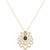 Gold plated green stone pendant necklace in sterling silver