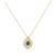 Gold plated green stone pendant necklace in sterling silver